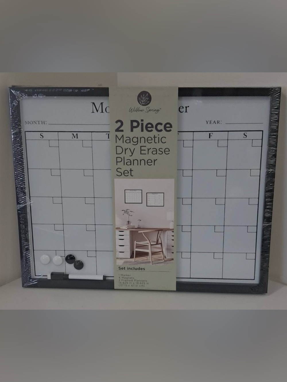 Willow Spring 2-Piece Magnetic Dry Erase Planner Set